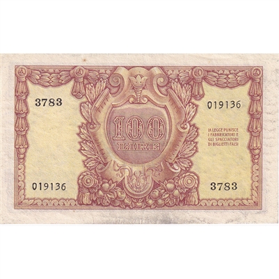 Italy Note 1951 100 Lire, Parisi, AU