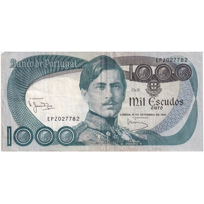 Portugal Note 1980 1000 Escudos, VF