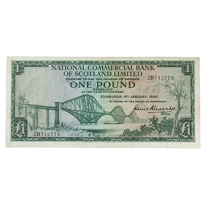 Scotland 1966 1 Pound Note, SC602a, VF