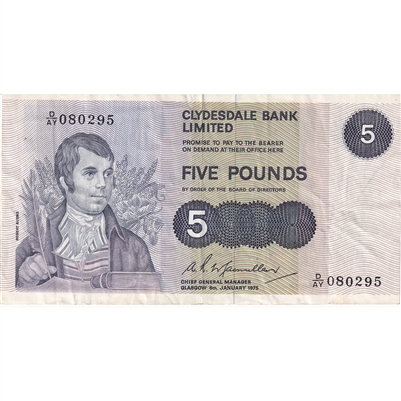 Scotland 1975 5 Pound Note, VF