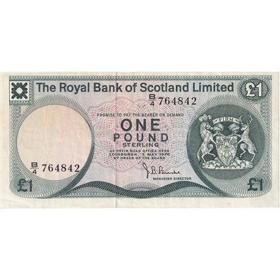 Scotland 1976 1 Pound Note, EF