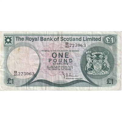 Scotland 1978 1 Pound Note, VF