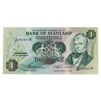 Scotland 1976 1 Pound Note, SC109c, UNC