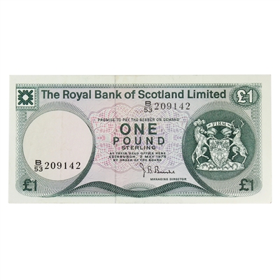 Scotland 1978 1 Pound Note, SC815, EF