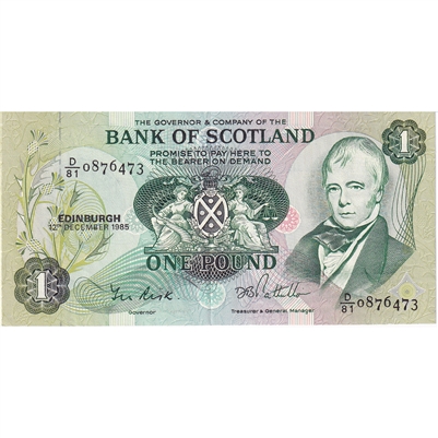 Scotland 1985 1 Pound Note, EF-AU
