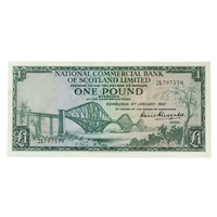 Scotland 1967 1 Pound Note, SC602b, EF