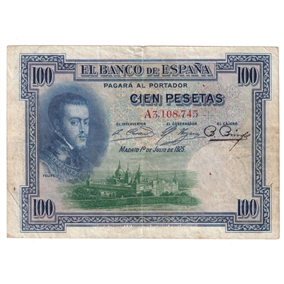 Spain Note 1925 100 Pesetas, EF