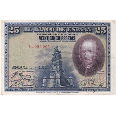 Spain Note 1928 25 Pesetas, EF