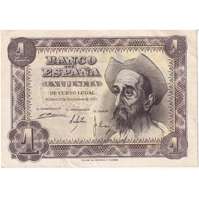 Spain Note 1951 1 Peseta, AU