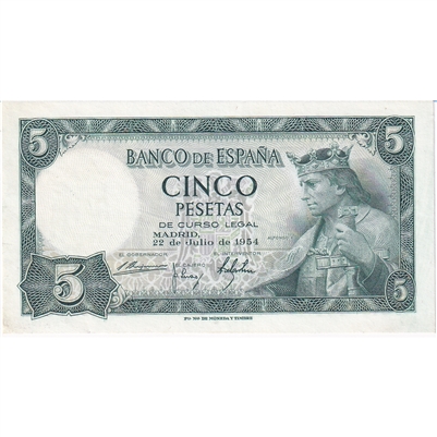 Spain Note 1954 5 Pesetas, UNC