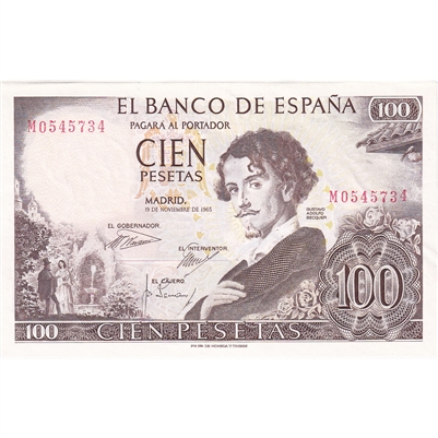 Spain Note 1965 100 Pesetas, AU