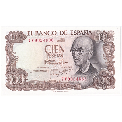 Spain Note 1970 100 Pesetas, UNC