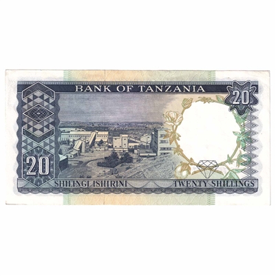 Tanzania 1966 20 Shilling Note, Pick #3c, AU 