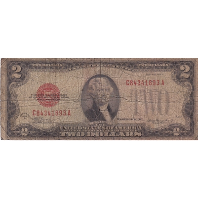 USA 1928D $2 Note, FR #1505, Julian-Morgenthau, VG