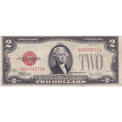 USA 1928F $2 Note, FR #1507, Julian-Snyder, VF-EF