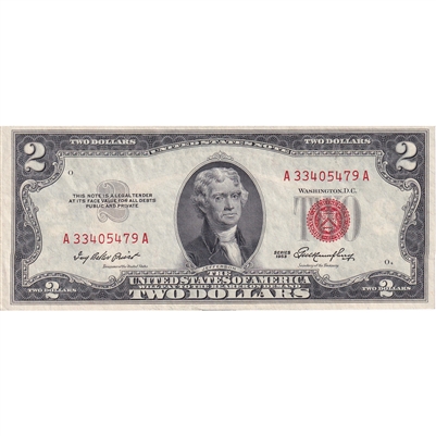 USA 1953 $2 Note, FR #1509, Priest-Humphrey, AU