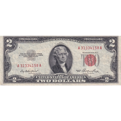 USA 1953 $2 Note, FR #1509, Priest-Humphrey, EF