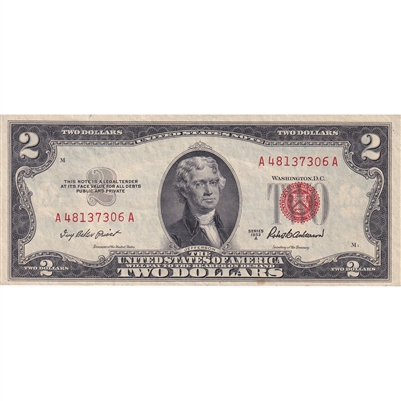 USA 1953A $2 Note, FR #1510, Priest-Anderson, AU