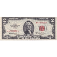 USA 1953A $2 Note, FR #1510, Priest-Anderson, VF-EF