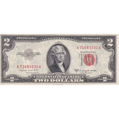 USA 1953B $2 Note, FR #1511, Smith-Dillon, EF-AU