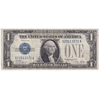 USA 1928A $1 Note, FR #1601, Woods-Mellon, Silver Certificate, VF