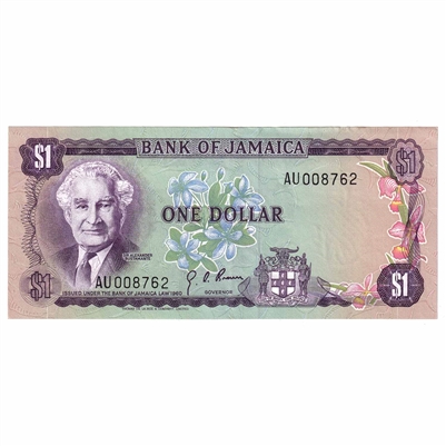 Jamaica Note 1970 1 Dollar, AU