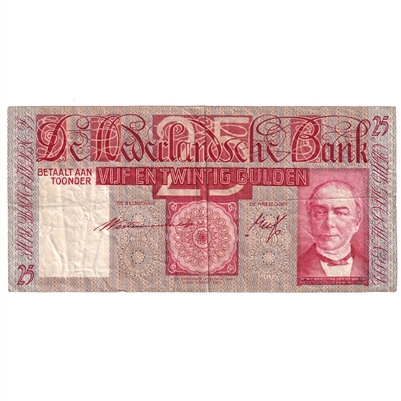 Netherlands 1941 25 Gulden Note, Pick #50, VF 