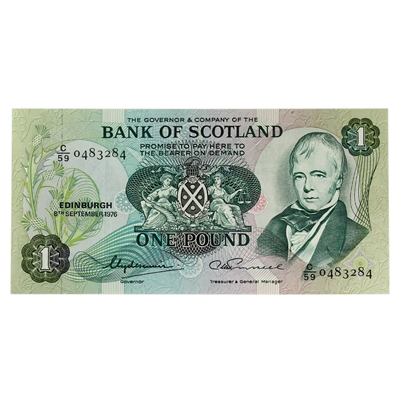 Scotland 1976 1 Pound Note, SC109c, VF-EF