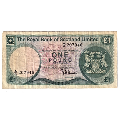 Scotland 1972 1 Pound Note, VF