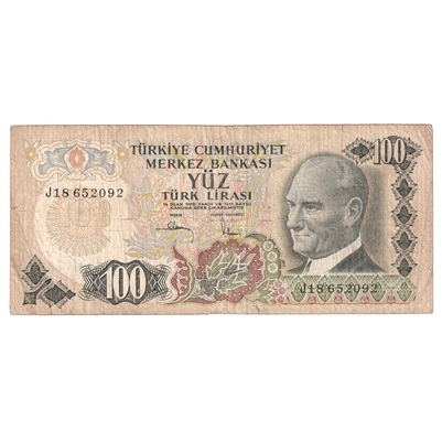 Turkey Note 1972 100 Lira, F