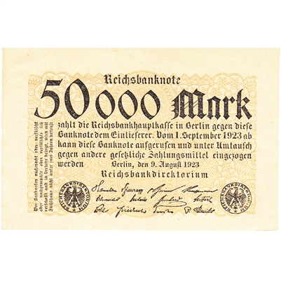 Germany 1923 50,000 Mark Note, UNC 