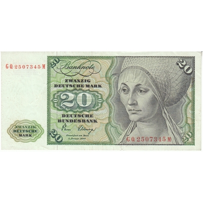 Germany 1980 20 Deutsche Mark Note, EF-AU 