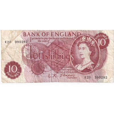 Great Britain 1961 10 Shilling Note, K-, VF