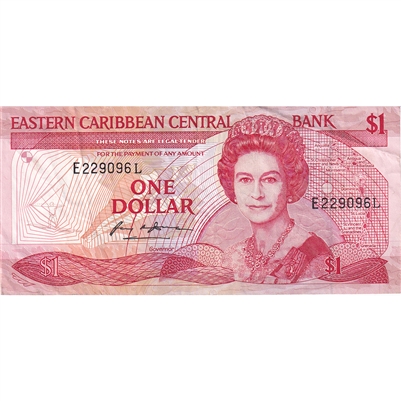 East Caribbean Note 1988-89 1 Dollar, Suffix L, VF