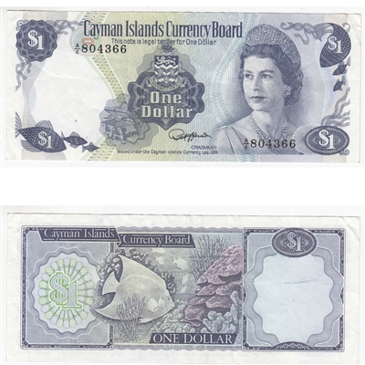 Cayman Islands Note 1985 1 Dollar Prefix A/4, EF