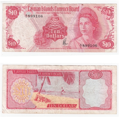 Cayman Islands Note 1974 10 Dollars, VF