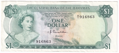 Bahamas 1974 1 Dollar Note, Pick #35a Donaldson, EF-AU 