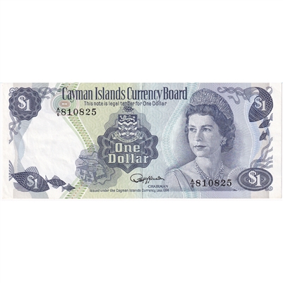 Cayman Islands Note 1974 1 Dollar, A/6 EF-AU