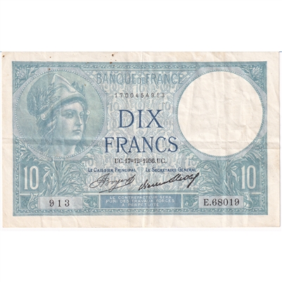 France Note 1936 10 Francs, VF