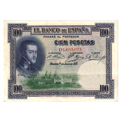 Spain Note 1925 100 Pesetas, EF