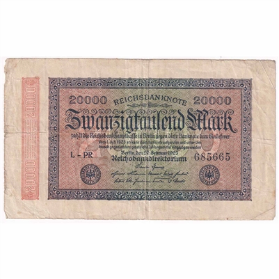 Germany 1923 20,000 Mark Note, F 