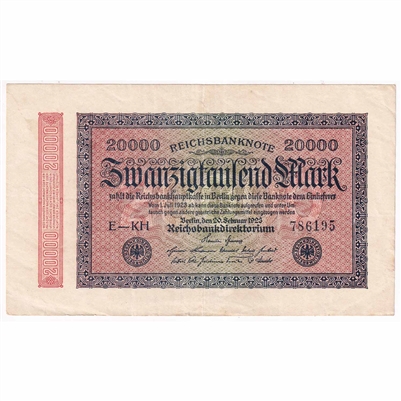 Germany 1923 20,000 Mark Note, EF 