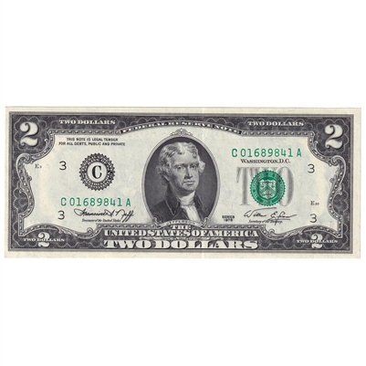 USA 1976 $2 Note, FR #1935C, Neff-Simon, Philadelphia, UNC