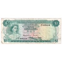 Bahamas 1965 1 Dollar Note, Pick #18b 3 Signatures, VF