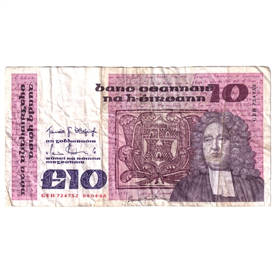 Ireland 1983-87 10 Pound Note, E146, VF 