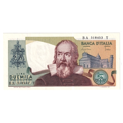 Italy 1983 2,000 Lire Note, Pick #103c, UNC 