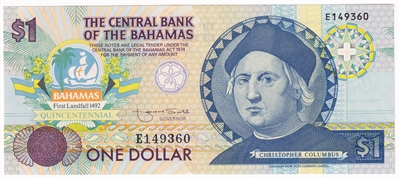 Bahamas 1992 1 Dollar Note, Pick #50a, UNC 
