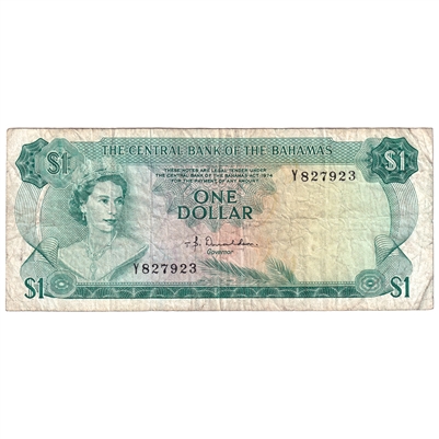 Bahamas 1974 1 Dollar Note, Pick #35a Donaldson, F-VF 