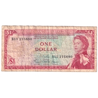 East Caribbean States 1965 1 Dollar Note, Pick #13b, Signature 3, F 