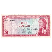 East Caribbean States 1965 1 Dollar Note, Pick #13d, Signature 5, VF-EF 